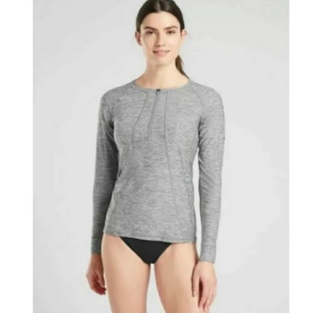 Athleta Pacifica Heather Long Sleeve Top UPF Rashguard Size Small